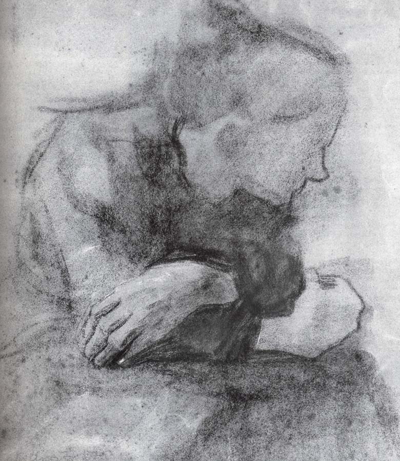 Sitting woman with crossed arms